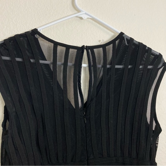 Adrianna Papell Cocktail Bodycon Dress with Mesh Detail - Size 8 - Black - Picture 9 of 9